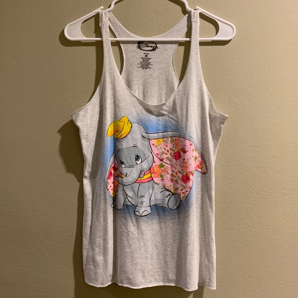 Disney Women's Dumbo Floral Tank Top - Gray